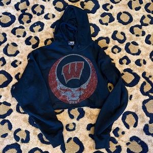 Embellished and Cropped Wisconsin Hoodie! Worn Once!